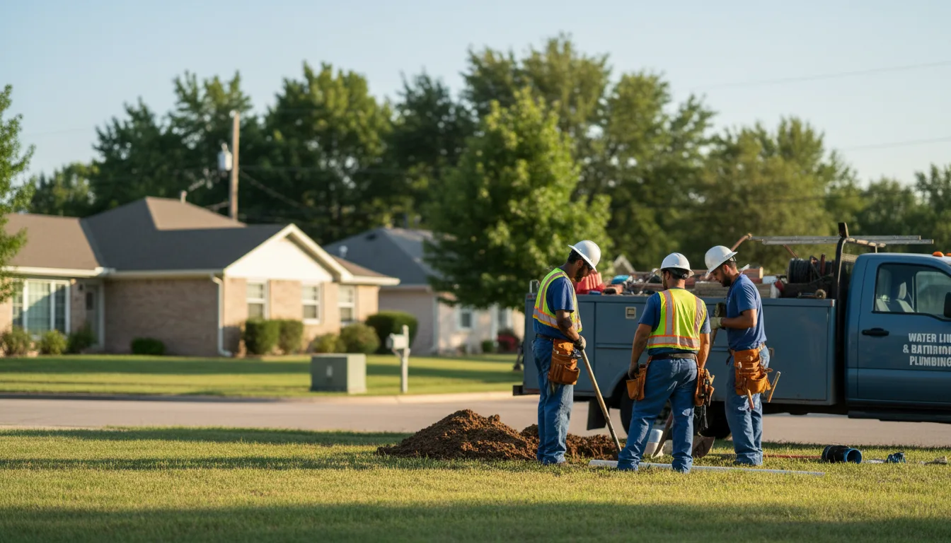 Residential water line and bathroom plumbing service in Lawson, MO
